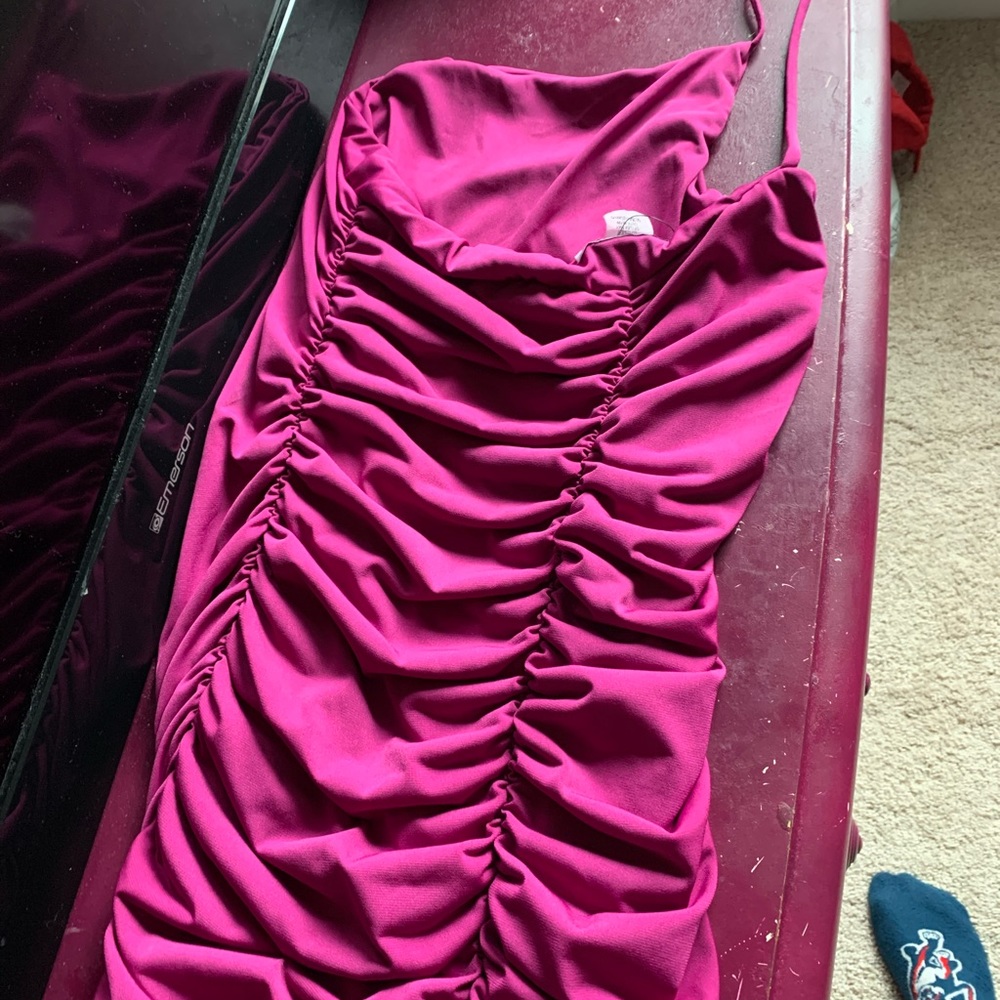 Ruched violet dress